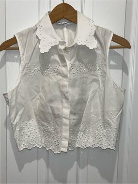 Paco Rabanne Optical White Sleeveless Crop Top